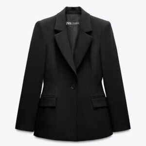 Zara FITTED SHOULDER PAD BLAZER